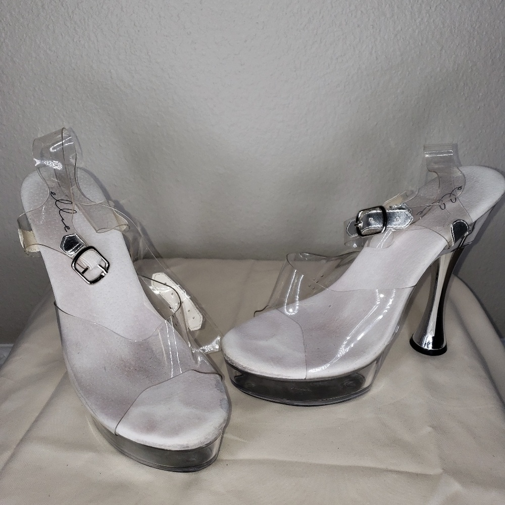 Clear PVC Cone Heel Sandals